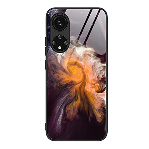 MAOGE Schutzhülle für Honor X7, ultradünn, Silikon, TPU, weich, elegant, Marmor, glänzend, Hartglas, stoßfest, Sternenhimmel, Schwarz von MAOGE