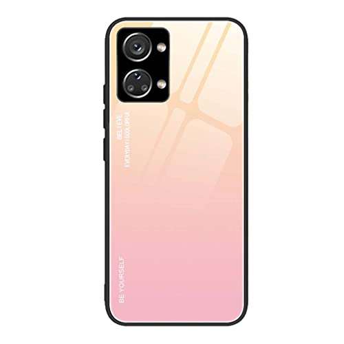 MAOGE Schutzhülle für OnePlus Nord 2T 5G, ultradünn, Silikon, TPU, weich, Bumper, Rückseitenschutz, Farbverlauf, aus Hartglas, stoßfest, Rosa von MAOGE