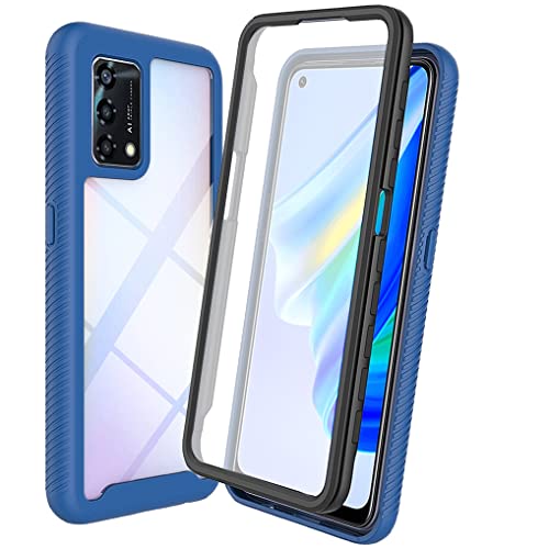 MAOGE Transparent Hülle für Oppo A74 4G, [mit Eingebautem Displayschutz] Ganzkörper Hochleistungs Militärqualität Stoßfest Fallschutz Handyhülle Schutzhülle - Dunkelblau von MAOGE