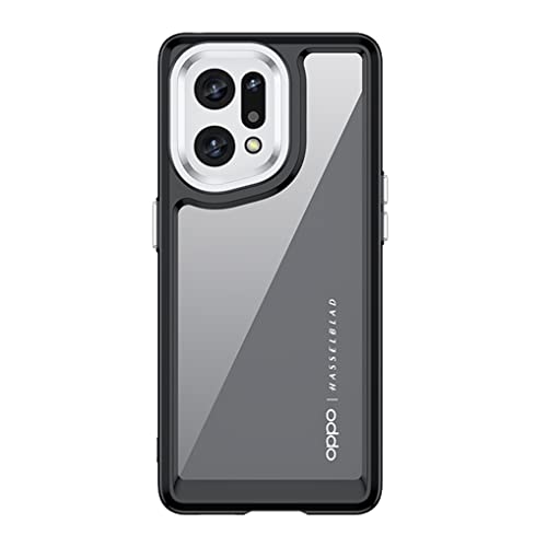 MAOGE Transparent Hülle für Oppo Find X5 Pro 5G Handyhülle, Farbrand Design Ultradünne Weich Silikon TPU Bumper + Hochwertiges PC Stoßfeste Schutzhülle, Schwarz MAOGE Transparent Hülle für Oppo Find X5 Pro 5G Handyhülle, Farbrand Design Ultradünne Weich Silikon TPU Bumper + Hochwertiges PC Stoßfeste Schutzhülle, Schwarz von MAOGE