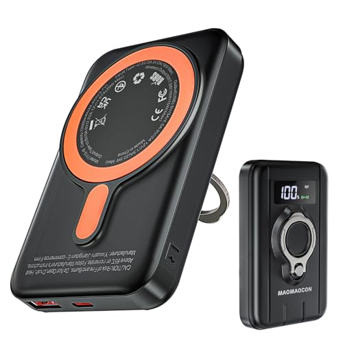 Magnetic Power Bank 12000mAh 22.5W Schnelles Laden Tragbares Ladegerät Wireless PowerBank mit LCD-Display Kleines USB-C Akkupack mit Mag-Safe für Smartphones Smartwatch Magnetic Power Bank 12000mAh 22.5W Schnelles Laden Tragbares Ladegerät Wireless PowerBank mit LCD-Display Kleines USB-C Akkupack mit Mag-Safe für Smartphones Smartwatch von MAOMAOCON