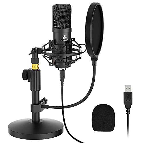 MAONO AU-A04T USB Podcasting Mikrofon mit Mikrofonständer Kit schwarz von MAONO