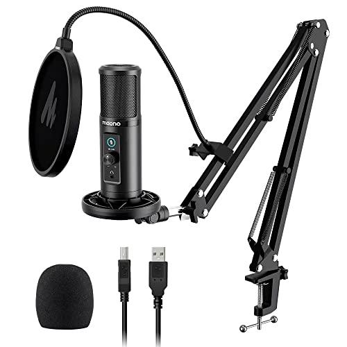 USB Studio Microphone MAONO AU-PM422 192KHZ/24BIT Condenser Set with Microphone Arm, Spider and Cardioid Pattern Control, Real-time von MAONO