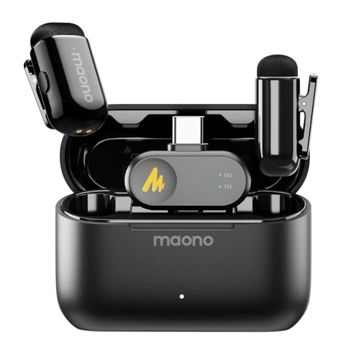 MAONO Wave T1 Mini Mikrofon für Handy, USB-C Kabelloses Lavalier Mikrofon von MAONO