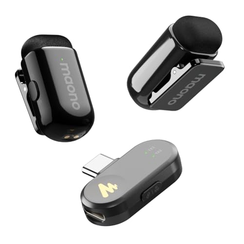MAONO Wave T1 Mini kabelloses Lavalier Mikrofon für iPhone 16/15, Android, Tablet, PC – Mini Mikrofon für Handy USB-C, Noise Cancelling, AI-Filter, ideal für Vlogs, TikTok, YouTube, Aufnahmen MAONO Wave T1 Mini kabelloses Lavalier Mikrofon für iPhone 16/15, Android, Tablet, PC – Mini Mikrofon für Handy USB-C, Noise Cancelling, AI-Filter, ideal für Vlogs, TikTok, YouTube, Aufnahmen von MAONO