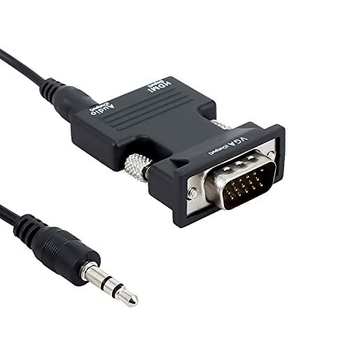 MAOZHOU HDMI zu VGA Adapter,HDMI (Buchse) auf VGA (Stecker) Konverter mit Audio,HDMI auf VGA Adapter für Desktop Laptop Switch PS 4 an den Monitor TV Projektor Angeschlossen von MAOZHOU