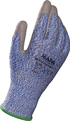 MAPA Professional KRYTECH 586 – Polyurethan-Handschuhe mit hoher Schnittfestigkeit, mechanischer Schutz,Einsatz in zahlreichen Industrien, blau, Größe 6 (1 Paar),Schutz vor Schnittverletzungen von MAPA Professionnel