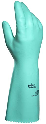 MAPA Professional ULTRANITRIL 377 – Nitrilhandschuhe mit langfristigem Schutz gegen Chemikalien, grün, Größe 8 (1 Paar), Schutzhandschuhe von MAPA Professionnel
