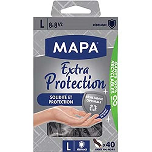 Mapa - Extra Schutz – dünne Handschuhe aus Schaufenster – recycelbar mit TerraCycle® – robust und geschützt – Box mit 40 Handschuhen – Größe L von MAPA