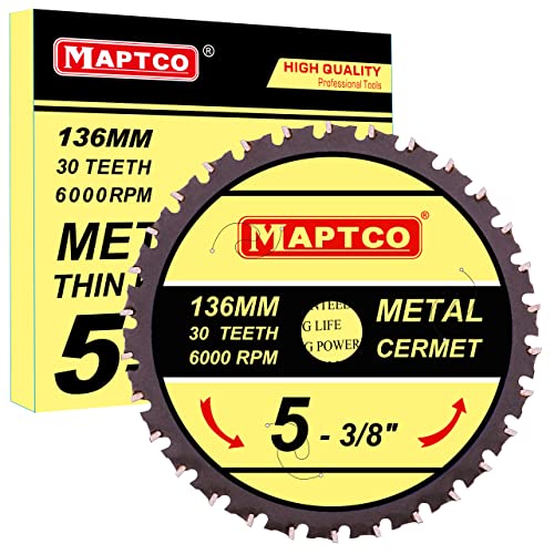 MAPTCO, 136x20 30T Sägeblatt für Stahl, Kreissägeblatt, Metallkreissägeblatt mit Cermet-Spitze, Aufnahme 20mm, für Akku-Kreissäge. von MAPTCO