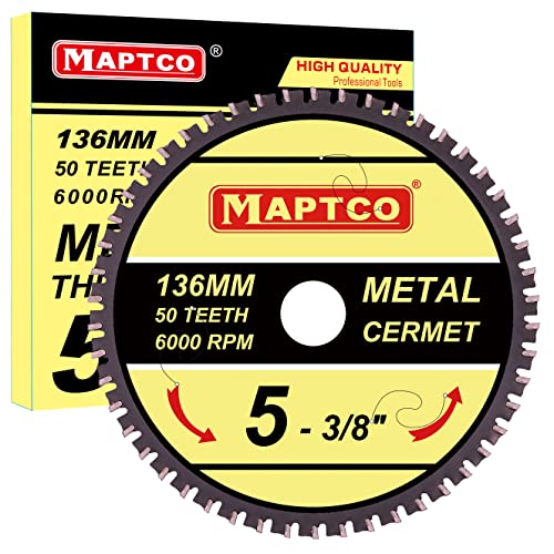 MAPTCO, 136x20 50T Sägeblatt für Stahl, Kreissägeblatt, Metallkreissägeblatt mit Cermet-Spitze, Aufnahme 20mm, für Akku-Kreissäge. von MAPTCO