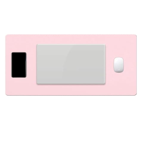 Schreibtischunterlagen Großes Computer-Mauspad, Gaming-Mauspad, wasserdicht, PU-Leder, Mauspad, Gamer-Teppich, PC-Schreibtischmatte, Tastaturpad Zur Dekoration(80x40cm Pink) von MAQDDO