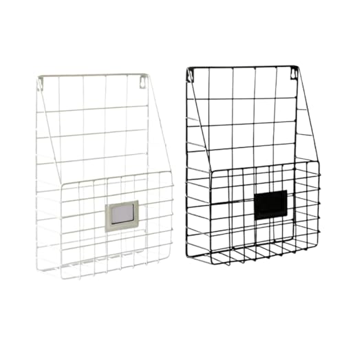 Wandmontierte Magazinablage 2pcs/set Mail Organizer Wire Basket Wall Mounted Magazine File Holder Hanging Document Foyer Storage Shelf FüR Lagerung von MAQDDO