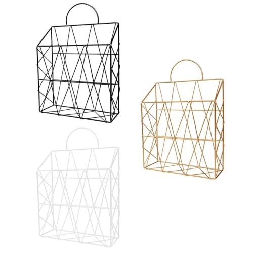 Wandmontierte Magazinablage 3 teile/satz Wand Montiert Datei Magazin Halter Hohl-out Mesh Eisen Draht Datei Halter Rack Eisen Buchstützen Boden Magazin ordner FüR Lagerung(Black) von MAQDDO