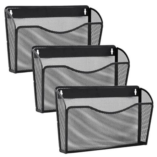 Wandmontierte Magazinablage 3er-Pack/Set Wandakten-Organizer, vertikaler, wandmontierter Aktenhalter aus Netzgewebe for Aufhängen for Büro/Zuhause FüR Lagerung Wandmontierte Magazinablage 3er-Pack/Set Wandakten-Organizer, vertikaler, wandmontierter Aktenhalter aus Netzgewebe for Aufhängen for Büro/Zuhause FüR Lagerung von MAQDDO