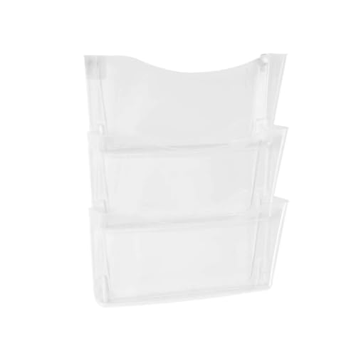 Wandmontierte Magazinablage An der Wand montiertes, transparentes Lagerregal, stapelbar, 3-in-1-Desktop-Hängeorganisator, Regal, Zeitschriftenshow, Wandaktenhalter FüR Lagerung von MAQDDO