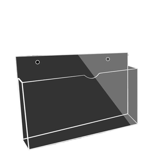 Wandmontierte Magazinablage Aufbewahrungsbox for A4-Papier, Bürodaten, Kartensteckplatz, transparentes Plexiglas, Buchmagazin-Display, Wandhalterung FüR Lagerung(HorizontalWall) von MAQDDO