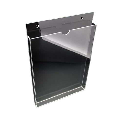Wandmontierte Magazinablage Aufbewahrungsbox for A4-Papier, Bürodaten, Kartensteckplatz, transparentes Plexiglas, Buchmagazin-Display, Wandhalterung FüR Lagerung(VerticalWall) von MAQDDO