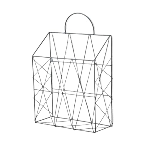 Wandmontierte Magazinablage Eisen-Desktop-Organizer-Rack, Zeitungshalter, Aktenhalter, Bücherregal, Wandmontage/Hand-Zeitschriftenhalter FüR Lagerung(Black) von MAQDDO