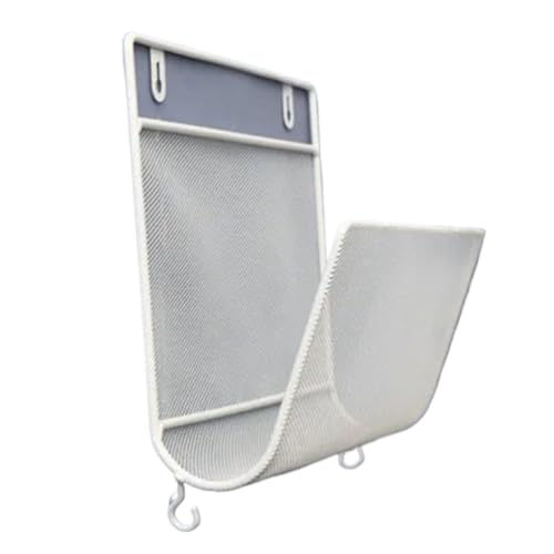 Wandmontierte Magazinablage Furniture Iron Art Hanging Wall Storage Bookshelf Minimalist Style Magazine Rack Living Room Books And Newspapers Magazine Racks FüR Lagerung(White) von MAQDDO
