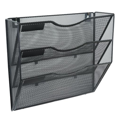 Wandmontierte Magazinablage Hängender Wandakten-Organizer mit 3 Fächern, Netzstoff, for Büro, Post, Papier, Hängemappenhalter, Zeitungsständer, Behälter mit Namensschild FüR Lagerung Wandmontierte Magazinablage Hängender Wandakten-Organizer mit 3 Fächern, Netzstoff, for Büro, Post, Papier, Hängemappenhalter, Zeitungsständer, Behälter mit Namensschild FüR Lagerung von MAQDDO
