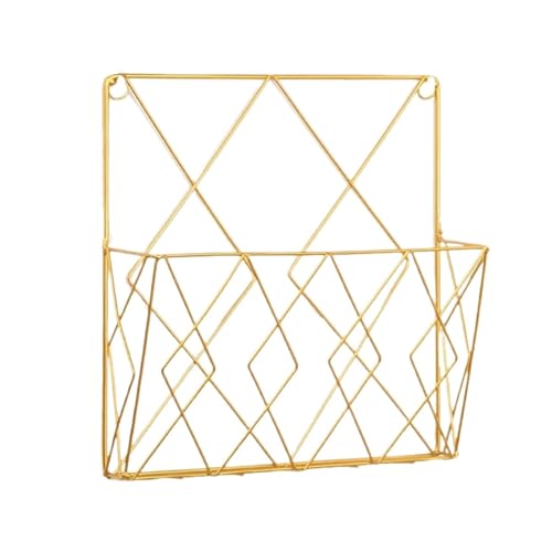 Wandmontierte Magazinablage Mehrzweck-Zeitschriftenhalter, Wandmontage, Sundires Aufbewahrungsbox, Metalldatei, Zeitschriften-Organizer, Halter for Büro und Zuhause FüR Lagerung(Gold) von MAQDDO