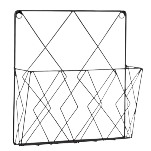 Wandmontierte Magazinablage Metalldraht-Hängemagazin-Aktenhalter-Slot-Desktop-Speicher-Organizer-Rack-Ständer zur Wandmontage FüR Lagerung(Black) von MAQDDO