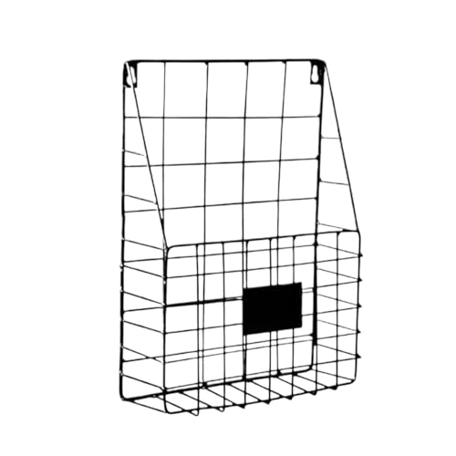 Wandmontierte Magazinablage Post-Drahtkorb, wandmontierter Magazin-Aktenhalter, hängendes Dokument, Foyer-Aufbewahrungsregal FüR Lagerung(Black) von MAQDDO