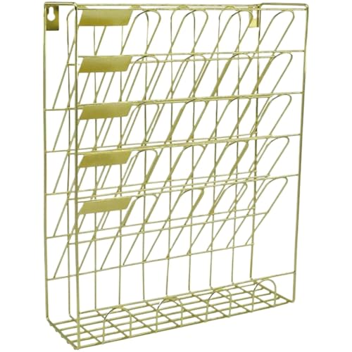 Wandmontierte Magazinablage Wall-mounted Storage Rack Five-story Metal Wall File Holder Newspaper Basket Paper Organizer Magazine Mail Rack Display FüR Lagerung(Green) von MAQDDO