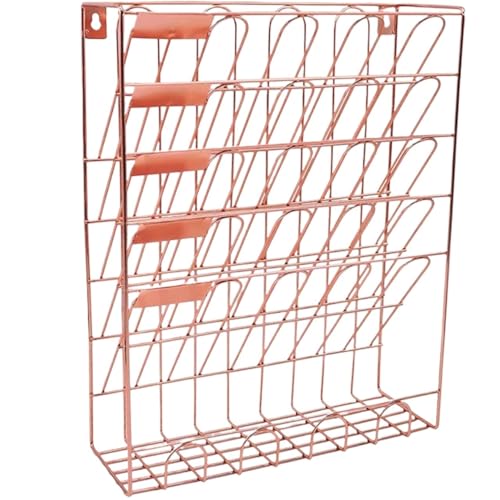 Wandmontierte Magazinablage Wall-mounted Storage Rack Five-story Metal Wall File Holder Newspaper Basket Paper Organizer Magazine Mail Rack Display FüR Lagerung(Rose gold) von MAQDDO