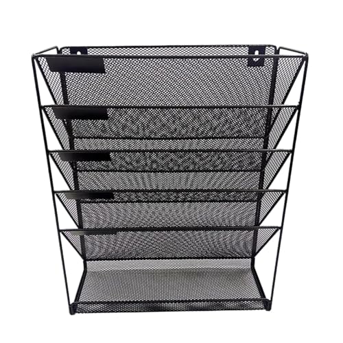 Wandmontierte Magazinablage Wand-Aktenhalter aus Netzstoff mit 5 Taschen, Büro-Hängeordner, Zeitschriftenständer, Postsortierer for Akten, Buchordner, A4-Papiere, Schwarz FüR Lagerung Wandmontierte Magazinablage Wand-Aktenhalter aus Netzstoff mit 5 Taschen, Büro-Hängeordner, Zeitschriftenständer, Postsortierer for Akten, Buchordner, A4-Papiere, Schwarz FüR Lagerung von MAQDDO