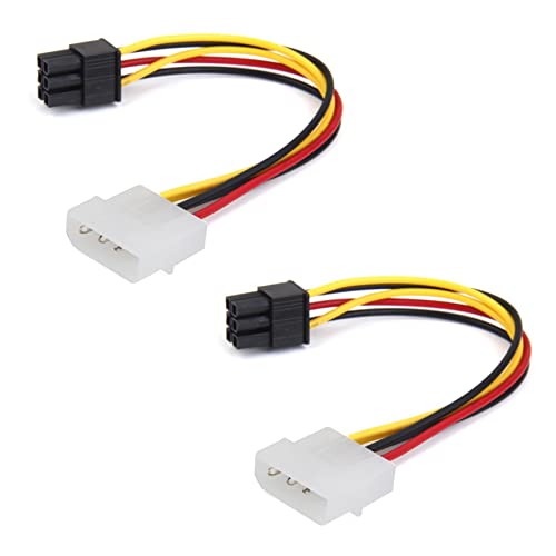 MAQUE 2X Kabel (R) 4-Pin Stecker zu 6-Pin Buchse Stromkabel fuer PCIe PCI Adapter weiblich von MAQUE