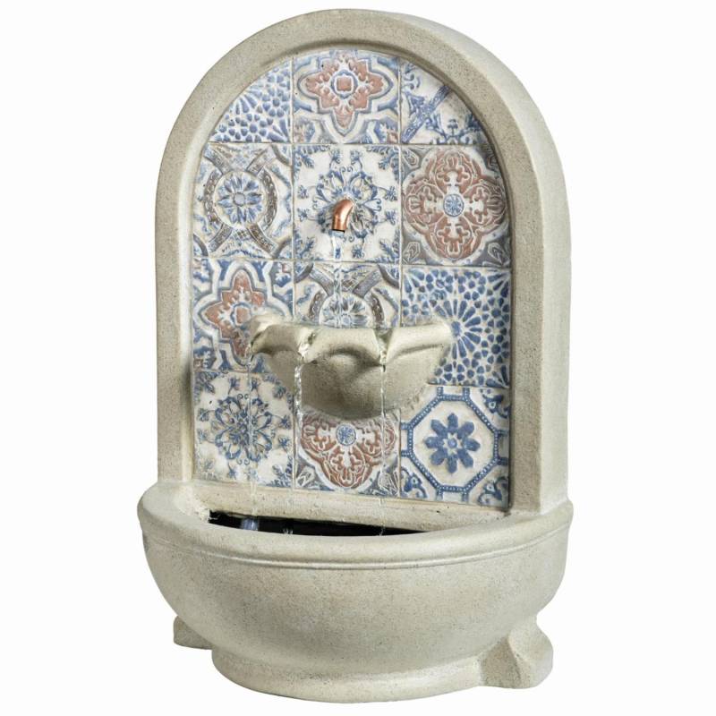 B-Ware Brunnen - Wand- und Standbrunnen - rund - GRC Beton - H: 54cm - Außen - natur von MARELIDA