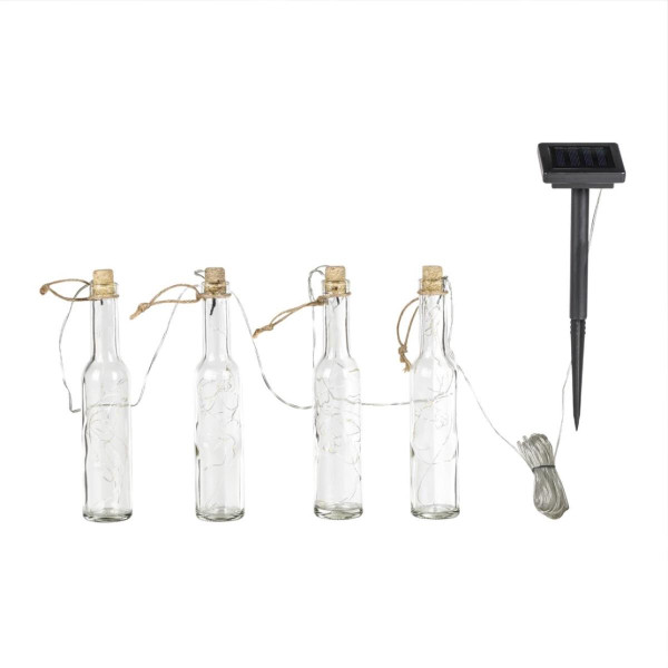 B-Ware LED Solar Lichterkette FLASCHEN - 4 Flaschen - je 12 warmwei... von MARELIDA