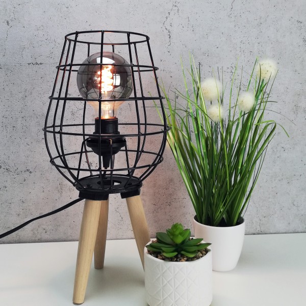 B-Ware Stehleuchte Dekolampe im Metallgitter-Look - Metall/Holz - a... B-Ware Stehleuchte Dekolampe im Metallgitter-Look - Metall/Holz - a... von MARELIDA