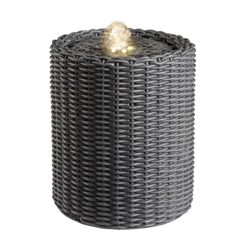 Brunnen - Zimmerbrunnen - Korboptik - Polyresin - 4 warmweiße LED -... von MARELIDA