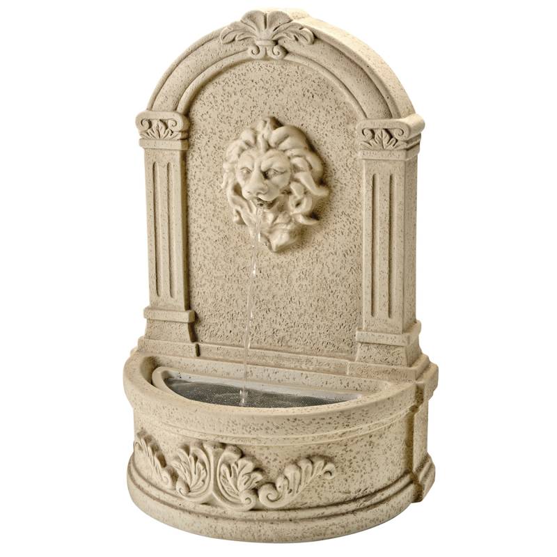 Brunnen mit Löwenkopf - Wand- und Standbrunnen - GRC Beton - H: 54c... von MARELIDA