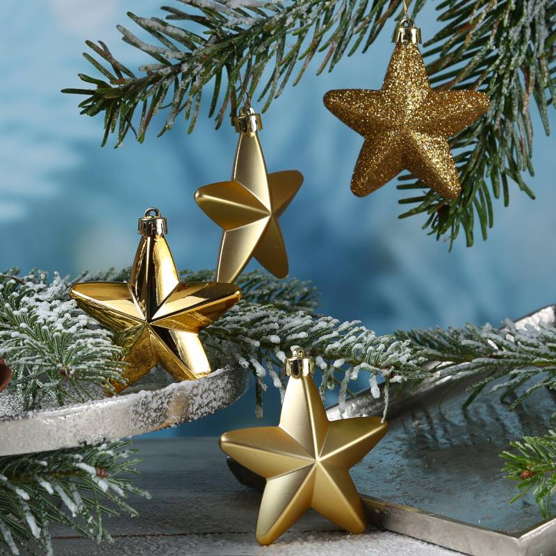 Christbaumschmuck STERN - Weihnachtsbaumschmuck - bruchfest - H: 7,... von MARELIDA