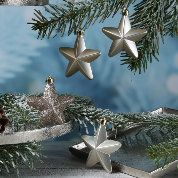 Christbaumschmuck STERN - Weihnachtsbaumschmuck - bruchfest - H: 7,... von MARELIDA