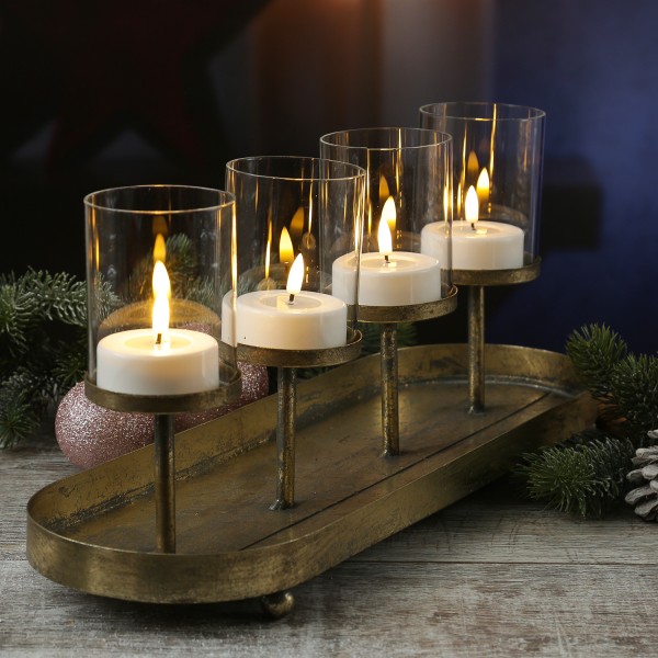 Kerzenhalter Advent - Kerzenständer - Teelichthalter - Eisen - L: 4... Kerzenhalter Advent - Kerzenständer - Teelichthalter - Eisen - L: 4... von MARELIDA
