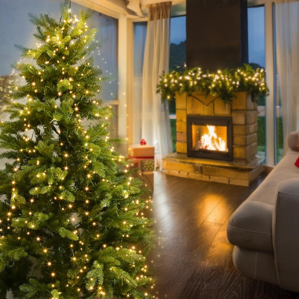LED Baummantel Draht Lichterkette - Baumbeleuchtung - 12 Stränge - ... von MARELIDA