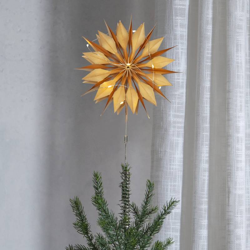 LED Baumspitze Papierstern MELLI -  10 warmweiße LED - H: 43cm - D:... von MARELIDA