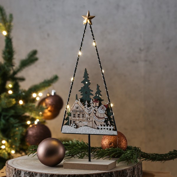 LED Dekoleuchte SANTA - Dekoobjekt - Holz - 10 warmweiße LED - H: 3... LED Dekoleuchte SANTA - Dekoobjekt - Holz - 10 warmweiße LED - H: 3... von MARELIDA