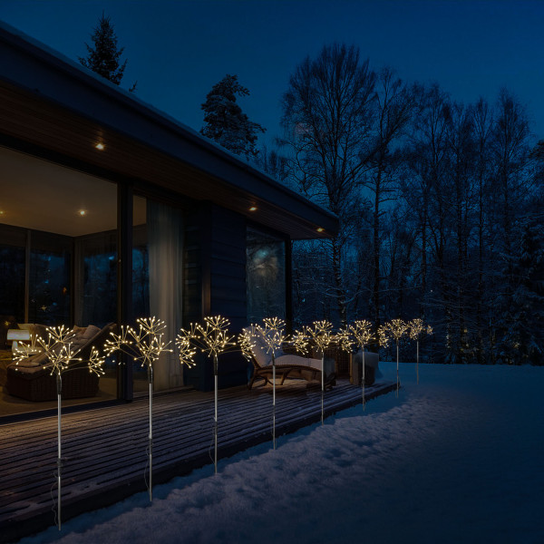 LED Gartenstecker Feuerwerk - Leuchtstäbe Pusteblumen - H: 80cm - 8... von MARELIDA