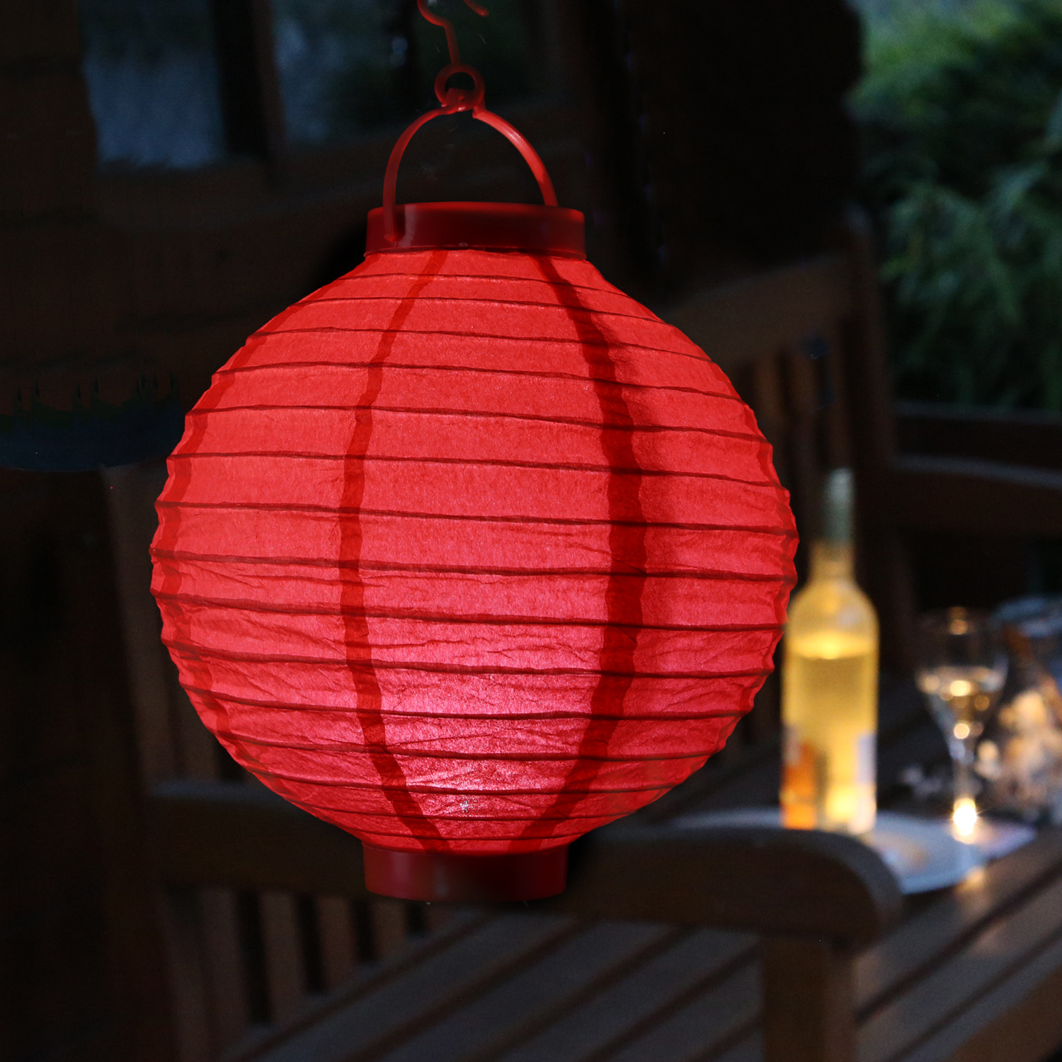 LED Lampion - kaltweiße LED - D: 20cm - Montagehaken - Batteriebetrieb - rot LED Lampion - kaltweiße LED - D: 20cm - Montagehaken - Batteriebetrieb - rot von MARELIDA