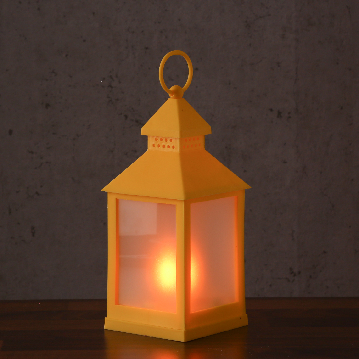 LED Laterne - mit Flammeneffekt - flackernde LED - H: 24cm - Batteriebetrieb - gelb LED Laterne - mit Flammeneffekt - flackernde LED - H: 24cm - Batteriebetrieb - gelb von MARELIDA