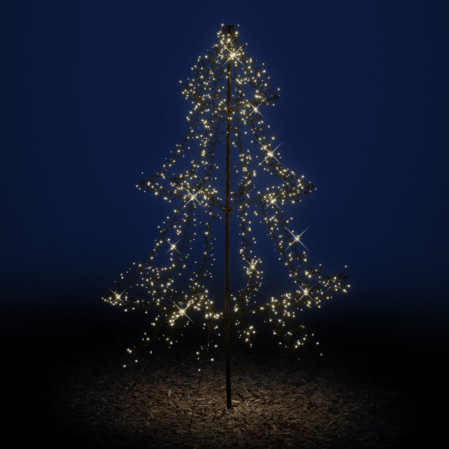 LED Lichterbaum - Outdoor Weihnachtsbaum - 1200 LED - H: 2m - Dimmer - Timer - aufklappbar von MARELIDA