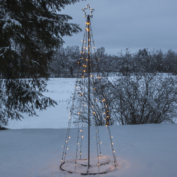 LED Lichterbaum mit Sternspitze - 170 warmweiße LED - 17 funkelnde ... von MARELIDA