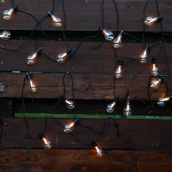 LED Lichterkette - 20 warmweiße Filament LED - L: 9,5m - koppelbar ... von MARELIDA
