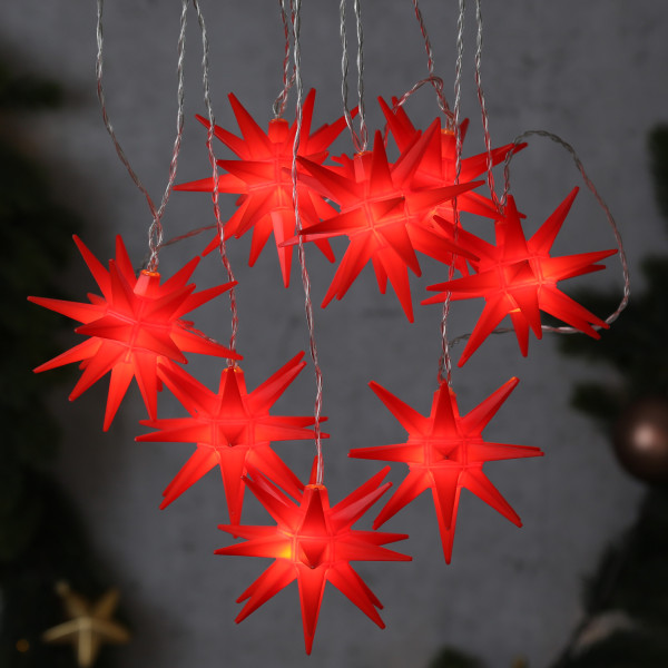 LED Lichterkette 3D Sterne - 5 warmweiße LED - L: 1,6m - Timer - Ba... von MARELIDA